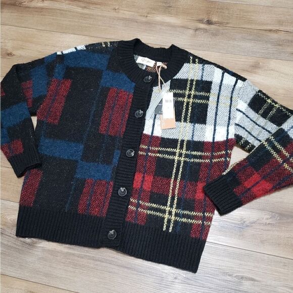 Anthropologie RD Style Multicolor Plaid Cardigan Sweater Size Medium NWT - Picture 10 of 13
